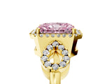 Yellow gold Fancy Pink Radiant Cut Cut Halo Diamond Infinity Band with Four-Prong Setting_5