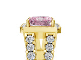Yellow gold Fancy Pink Radiant Cut Cut Halo Split Shank Prong Set Ring_5