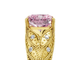 Yellow gold Fancy Pink Radiant Cut Cut Milgrain Pave Diamond Engagement Ring with Four-Prong Setting_32