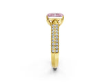 Yellow gold Fancy Pink Radiant Cut Cut Pave Split Shank Engagement Ring with Four-Prong Setting_2