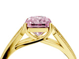 Yellow gold Fancy Pink Radiant Cut Cut Pave Split Shank Engagement Ring with Four-Prong Setting_4