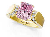 Yellow gold Fancy Pink Radiant Cut Diamond Channel Set Solitaire Ring with Four-Prong Setting_13