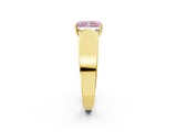Yellow gold Fancy Pink Radiant Cut Diamond Channel Set Solitaire Ring with Four-Prong Setting_14