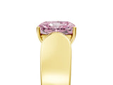 Yellow gold Fancy Pink Radiant Cut Diamond Channel Set Solitaire Ring with Four-Prong Setting_17