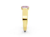 Yellow gold Fancy Pink Radiant Cut Diamond Channel Set Solitaire Ring with Four-Prong Setting_26