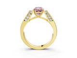 Yellow gold Fancy Pink Radiant Cut Diamond Channel Set Solitaire Ring with Four-Prong Setting_27
