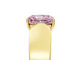 Yellow gold Fancy Pink Radiant Cut Diamond Channel Set Solitaire Ring with Four-Prong Setting_29