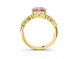 Yellow gold Fancy Pink Radiant Cut Diamond Cluster Pavé Band with Four-Prong Setting_15