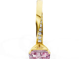 Yellow gold Fancy Pink Radiant Cut Diamond Engagement Ring with Side Stone Accents and Four-Prong Setting_84