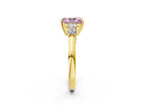 Yellow gold Fancy Pink Radiant  Cut Diamond Five-Stone Prong Set White Gold Ring_34