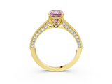 Yellow gold Fancy Pink Radiant  Cut Diamond Pave Band with Four-Prong Setting_39