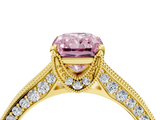 Yellow gold Fancy Pink Radiant  Cut Diamond Pave Band with Four-Prong Setting_40