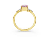 Yellow gold Fancy Pink Radiant Cut Diamond Ring with Side Stones and Four-Prong Setting_81