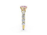 Yellow gold Fancy Pink Radiant Cut Diamond Side Stone Engagement Ring with Four-Prong Setting_26