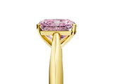 Yellow gold Fancy Pink Radiant Cut Diamond Solitaire Engagement Ring with Cathedral Setting and Four-Prong Mount_29