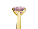 Yellow gold Fancy Pink Radiant Cut Diamond Solitaire Engagement Ring with Cathedral Setting and Four-Prong Mount_35