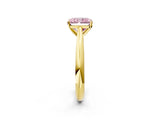 Yellow gold Fancy Pink Radiant Cut Diamond Solitaire Engagement Ring with Cathedral Setting and Four-Prong Mount_80