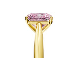 Yellow gold Fancy Pink Radiant Cut Diamond Solitaire Engagement Ring with Cathedral Setting and Four-Prong Mount_83