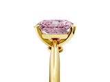 Yellow gold Fancy Pink Radiant Cut Diamond Solitaire Engagement Ring with Classic Band and Four-Prong Setting_109