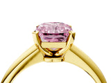 Yellow gold Fancy Pink Radiant Cut Diamond Solitaire Engagement Ring with Classic Band and Four-Prong Setting_16