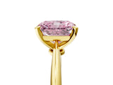 Yellow gold Fancy Pink Radiant Cut Diamond Solitaire Engagement Ring with Classic Band and Four-Prong Setting_17