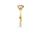 Yellow gold Fancy Pink Radiant Cut Diamond Solitaire Engagement Ring with Classic Band and Four-Prong Setting_38
