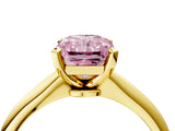 Yellow gold Fancy Pink Radiant Cut Diamond Solitaire Engagement Ring with Classic Band and Four-Prong Setting_40