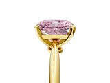 Yellow gold Fancy Pink Radiant Cut Diamond Solitaire Engagement Ring with Classic Band and Four-Prong Setting_41