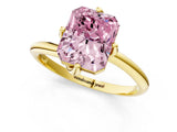 Yellow gold Fancy Pink Radiant Cut Diamond Solitaire Engagement Ring with Four-Prong Setting and Classic Band_21