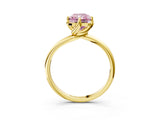 Yellow gold Fancy Pink Radiant Cut Diamond Solitaire Engagement Ring with Four-Prong Setting and Classic Band_23