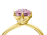 Yellow gold Fancy Pink Radiant Cut Diamond Solitaire Engagement Ring with Four-Prong Setting and Classic Band_24