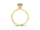 Yellow gold Fancy Pink Radiant Cut Diamond Solitaire Ring with Classic Band and Four-Prong Setting_3