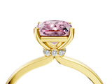 Yellow gold Fancy Pink Radiant Cut Diamond Solitaire Ring with Classic Band and Four-Prong Setting_4