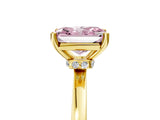 Yellow gold Fancy Pink Radiant Cut Diamond Solitaire Ring with Classic Band and Four-Prong Setting_5