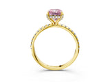 Yellow gold Fancy Pink Radiant Cut Diamond Solitaire Ring with Four-Prong Setting and Pavé Band_6