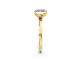 Yellow gold Fancy Pink Radiant Cut Diamond Solitaire Ring with Thin Band and Prong Setting_26