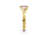 Yellow gold Fancy Pink Radiant Cut Diamond Solitaire Twist Band Prong Setting Ring_57