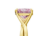 Yellow gold Fancy Pink Radiant Cut Diamond Solitaire Twist Band Prong Setting Ring_60