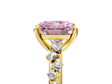 Yellow gold Fancy Pink Radiant  Cut Diamond Vine Band with Four-Prong Setting_59
