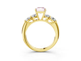 Yellow gold Fancy Pink Radiant  Cut Five-Stone Prong Set Diamond Ring with Classic Band_72