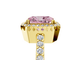 Yellow gold Fancy Pink Radiant  Cut Halo Diamond Ring with Pave Band and Four-Prong Setting_30