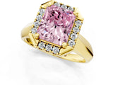 Yellow gold Fancy Pink Radiant  Cut Halo Solitaire Engagement Ring with Square Band and Four-Prong Setting_68