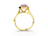 Yellow gold Fancy Pink Radiant  Cut Halo Solitaire Engagement Ring with Square Band and Four-Prong Setting_70