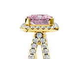 Yellow gold Fancy Pink Radiant  Cut Halo Split Shank Pave Set Ring_66