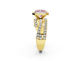 Yellow gold Fancy Pink Radiant  Cut Halo Split Shank Prong Setting Ring_14