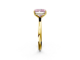 Yellow gold Fancy Pink Radiant  Cut Solitaire Engagement Ring with Four-Prong Setting and Classic Band_22