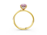 Yellow gold Fancy Pink Radiant  Cut Solitaire Engagement Ring with Four-Prong Setting and Classic Band_23