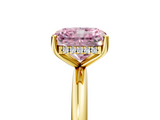 Yellow gold Fancy Pink Radiant  Cut Solitaire Engagement Ring with Four-Prong Setting and Classic Band_25
