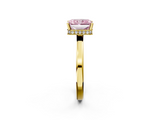 Yellow gold Fancy Pink Radiant  Cut Solitaire Engagement Ring with Four-Prong Setting on a Classic Band_22