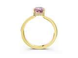 Yellow gold Fancy Pink Radiant  Cut Solitaire Engagement Ring with Four-Prong Setting on a Classic Band_23